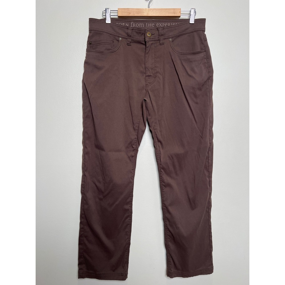 Prana Brion Pants Mens 32x30 Brown Slim Fit Nylon Stretch Hiking Good